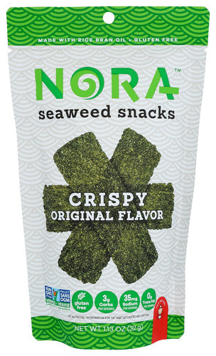 Nora Snacks Seaweed Crispy Original, 1.13 OZ.
