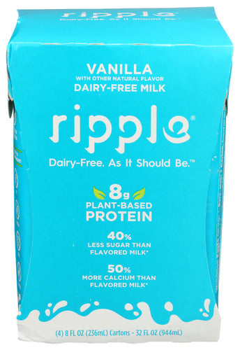 Ripple Milk Aseptic Vanilla 4Pk, 32 FO.