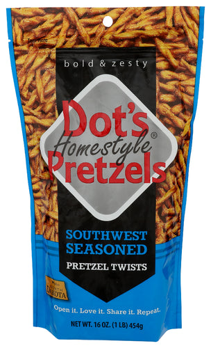 Dots Homestyle 
Pretzels Southwest Style 16 Oz, 16 OZ.