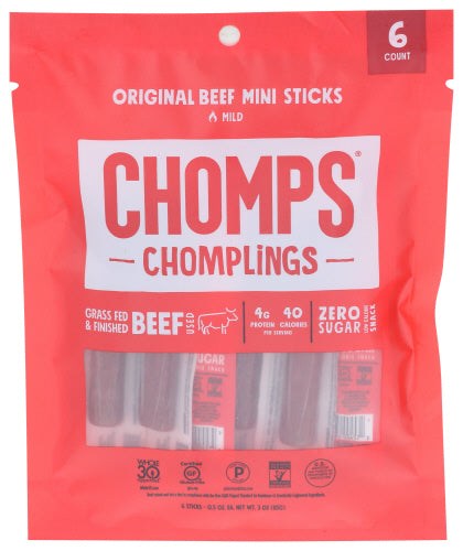 Chomps 
Beef Stick Orig 6Pc Bag, 3 OZ.