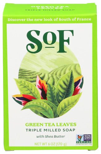 SOUTH OF FRANCE SOAP BAR GREEN TEA LEAVES - 6 OZ