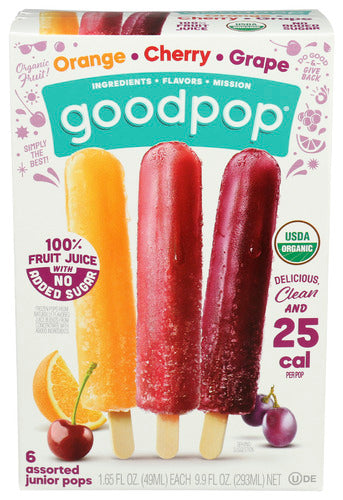 GOODPOPS FRUIT POPS ASSRTD 6PK - 9.9 FO