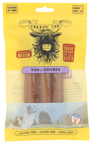 YELLOW YAK DOG CHEW YUM CHICKEN - 4.5 OZ