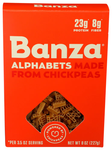 Banza 
Pasta Alphabet Chickpea, 8 OZ.