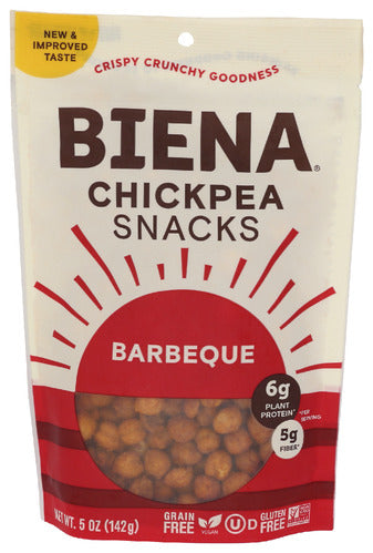 Biena 
Chickpea Honey Bbq, 5 OZ.