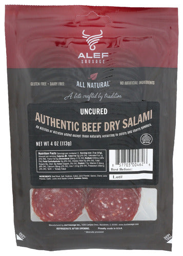 ALEF SAUSAGE SALAMI BEEF AUTHENTIC DRY - 4 OZ