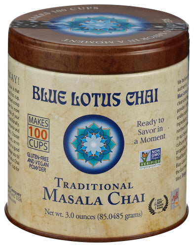 Blue Lotus Chai 
Chai Masala Traditional, 3 OZ.
