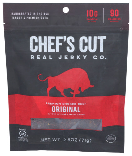 Chefs Cut 
Jerky Beef Orgnl, 2.5 OZ.