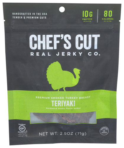 Chefs Cut 
Jerky Turkey Teriyaki, 2.5 OZ.