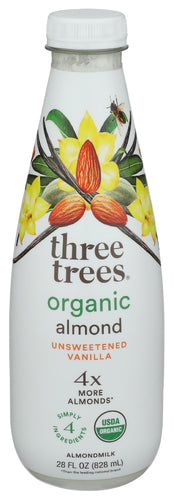 THREE TREES ALMONDMILK UNSWTND VAN - 28 OZ