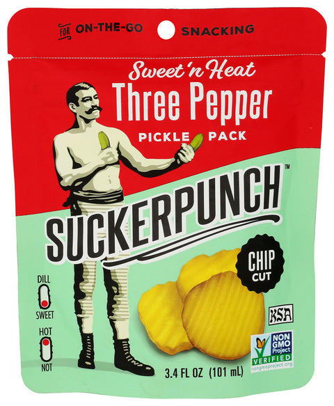 SUCKERPUNCH PICKLE CHIPS 3 PEPPER - 3.4 OZ