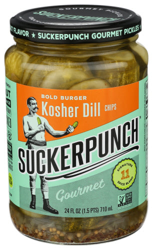 SUCKERPUNCH PICKLE CHIPS DILL - 24 OZ