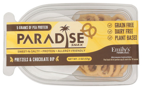 Paradise Snax Pax Pretzels Chocolate, 2 OZ.