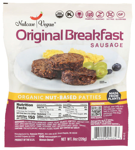 Pre-Order Nutcase Vegan Sausage Brkfst Ptty Veg, 8 OZ.