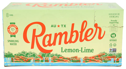 Rambler Water Sprk Lemon Lme 8Pk, 96 FO.