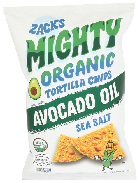ZACKS MIGHTY CHIPS TRTLLA SEA SLT ORG - 7.5 OZ