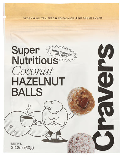 Cravers 
Hazelnut Balls Coconut, 2.12 OZ.