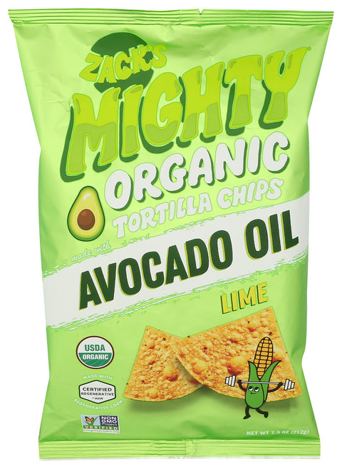 ZACKS MIGHTY CHIPS TORTILLA LIME - 7.5 OZ