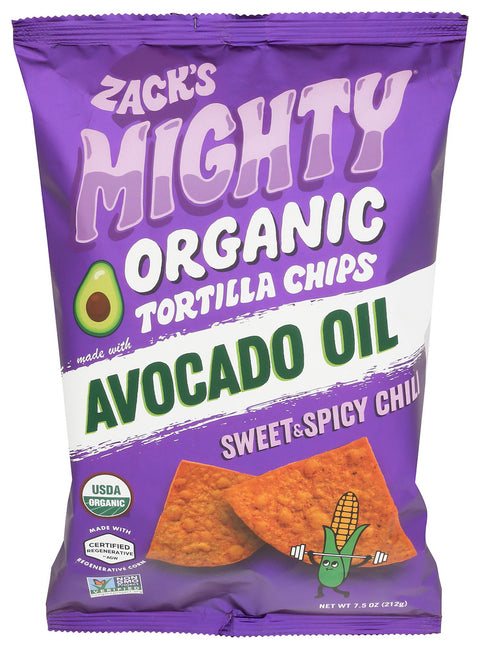 ZACKS MIGHTY CHIPS TRTLLA SS CHLI ORG - 7.5 OZ
