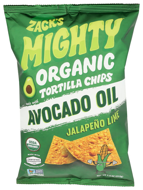 ZACKS MIGHTY CHIPS TRTLA JLPN LIME - 7.5 OZ