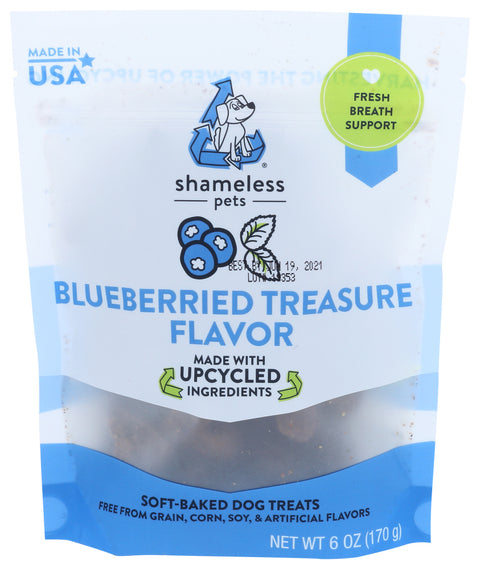 SHAMELESS PETS TREAT DOG BLUBRRD TREASUR - 6 OZ