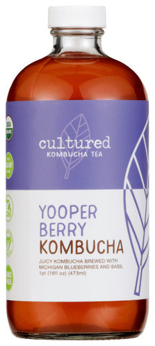 CULTURED KOMBUCHA CO TEA KOMBUCHA YOOPERBERRY - 16 FO