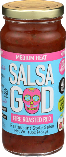 Salsa God Salsa Med Fire Rsted Red, 16 OZ.