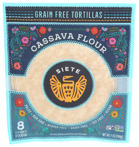 SIETE TORTILLA CCNT CASSAVA 8PC - 7 OZ