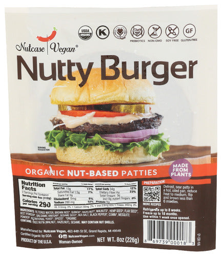 Nutcase Vegan Burger Ptty Nutty Veg Og, 8 OZ.