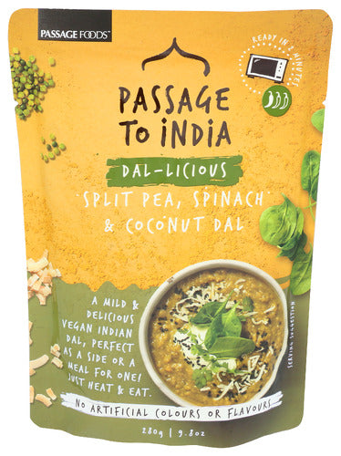 Passage Foods Dal Ccnut Sp Pea Spinach, 9.8 OZ.