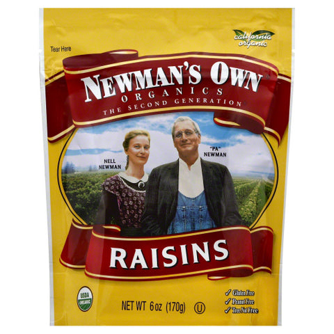 Newmans Own Organic Raisins Org Zipbag, 6 OZ
