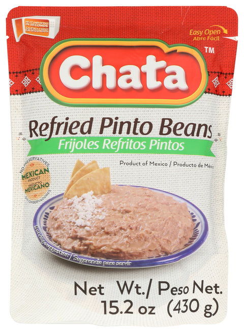 Chata 
Beans Pinto Refried, 15.2 OZ.