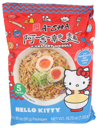 A-Sha 
Noodles Dry Hk Sprcute Soy, 16.75 OZ.