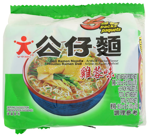 Doll 
Ramen Chicken Flvr Noodles 5Pk, 18.17 OZ.