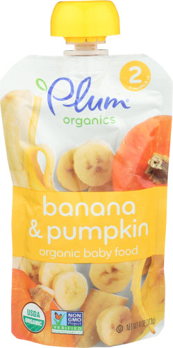 Plum Organics Baby Puree Pmpkn Bana Org, 4 OZ.