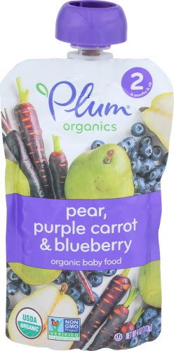 Plum Organics Baby Food Blbry Pear, 4 OZ.