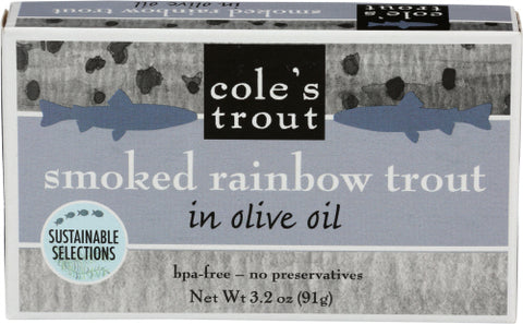 Coles 
Trout Smoked, 3.2 OZ.