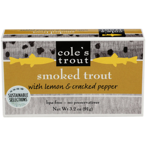 Coles 
Trout Smkd Lmn Crckd Pppr, 3.2 OZ.