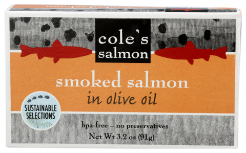 Coles 
Salmon Smoked In Olive Oil, 3.2 OZ.