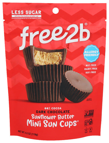 FREE2B FOODS CHOC CUP DARK MINI - 4.2 OZ