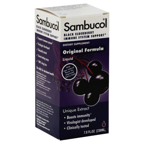 Sambucol Syrup Blk Elderberry Orig, 7.8 OZ.