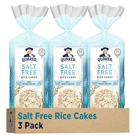 Quaker Large Rice Cakes, Salt Free, 8.53 Ounce (Pack of 3)