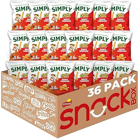 Simply, Cheetos Crunchy White Cheddar, 0.875 Ounce (Pack of 36)