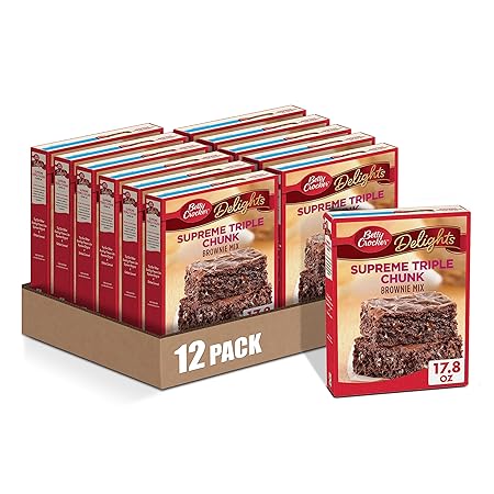 Betty Crocker Delights Triple Chunk Supreme Brownie Mix, 17.8 oz (Pack of 12)