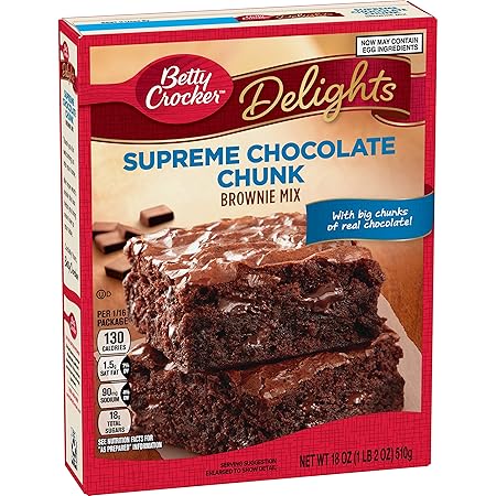 Betty Crocker Supreme Chocolate Chunk Brownie Mix, 18 oz (Pack of 6)