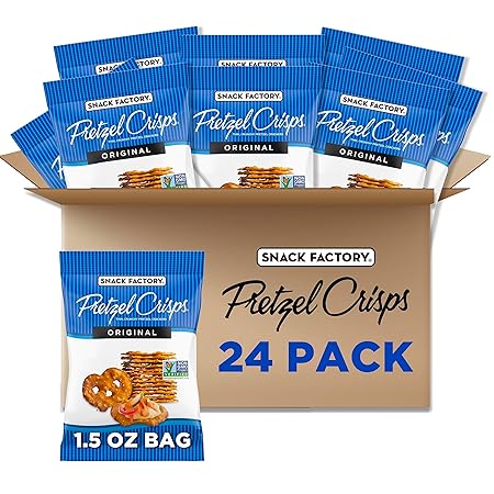 Snack Factory Pretzel Crisps Original Flavor, Snack Pack Individual Size, 1.5 Oz (Pack of 24)