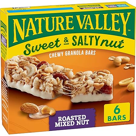 Nature Valley Granola Bars, Sweet and Salty Nut, Roasted Mixed Nut, 6 Bars, 7.4 OZ
