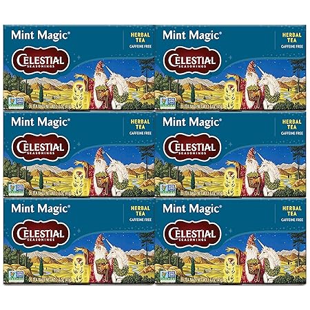 Celestial Seasonings Herbal Tea, Mint Magic,Caffeine Free, 20 tea bags (Pack of 6)