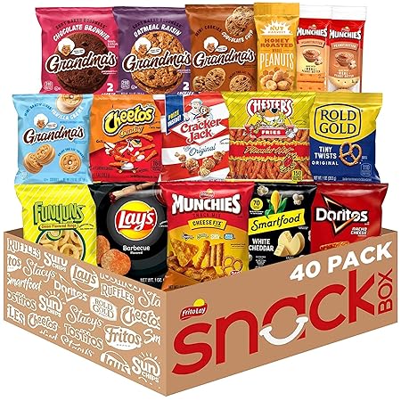 Frito-Lay Ultimate Snack Care Package, Variety Assortment of Chips, Cookies, Crackers & More, (Pack of 40)