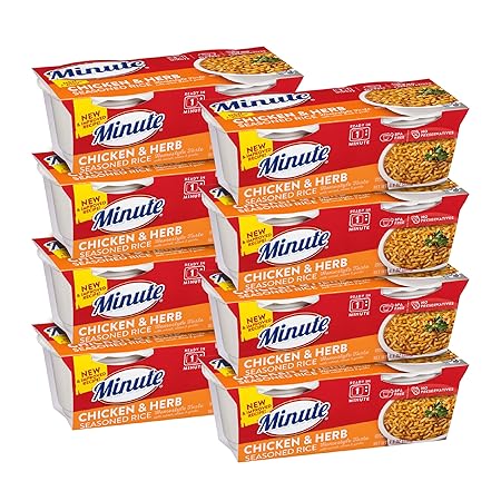 Minute Ready-to-Serve Chicken-and Herb-Flavored Rice, Microwavable Rice Cups, 8.8-Ounce Cups (Pack of 8)